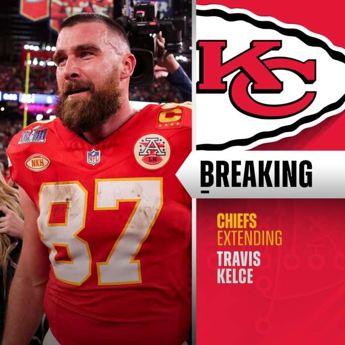 Breaking: Chiefs TE Travis Kelce agrees to terms on a two-year contract extension.