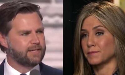 JD Vance attacked Jennifer Aniston for her rebuke of his comments about “childless cat ladies who are miserable at their own lives.” Vance called Aniston "disgusting" and implied she's "creepy" for praying that his daughter can bear children.