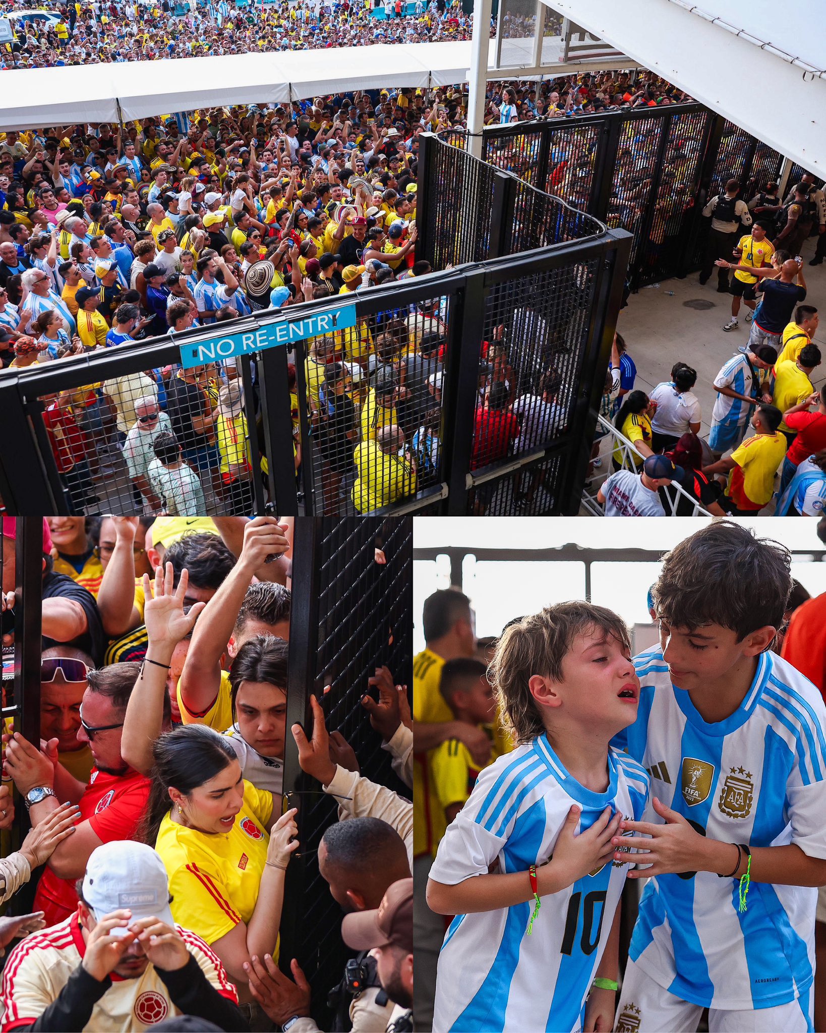 Kick off is officially delayed 30 minutes due to gate incidents.. Players have been removed from the field mid warmup. Shakira has a 25 minute half time show .. This is insane. I repeat .. THIS IS A WORLD CUP VENUE 🏟️ #CopaAmerica