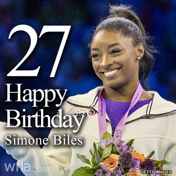 HAPPY BIRTHDAY! 🎂 Simone Biles, the most decorated American gymnast in history, is celebrating her 27th birthday today!