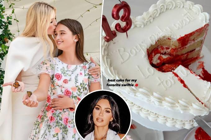 Kim Kardashian reacts as she is not happy as Donald Trump's granddaughter celebrates her milestone birthday with Taylor Swift-inspired cake.