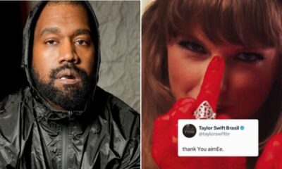 Why are you so petty!’ – Kanye West SLAMS Taylor Swift’s recent Move after BLOCKING his Album from reaching No. 1 when the Popstar DISSED Him by retitling her DISS Track ‘thank You aimEe’ to spell out ‘YE’, the original version spelled out ‘KIM’ – ‘Sweet REVENGE on Kanye West for Kelce dig’