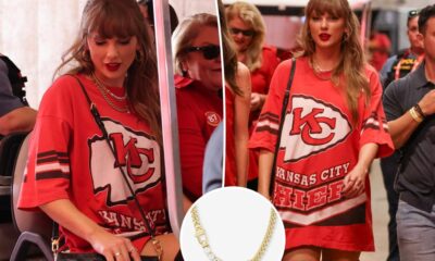 Taylor Swift’s game-day necklace looks just like diamonds—but it’s less than $120.