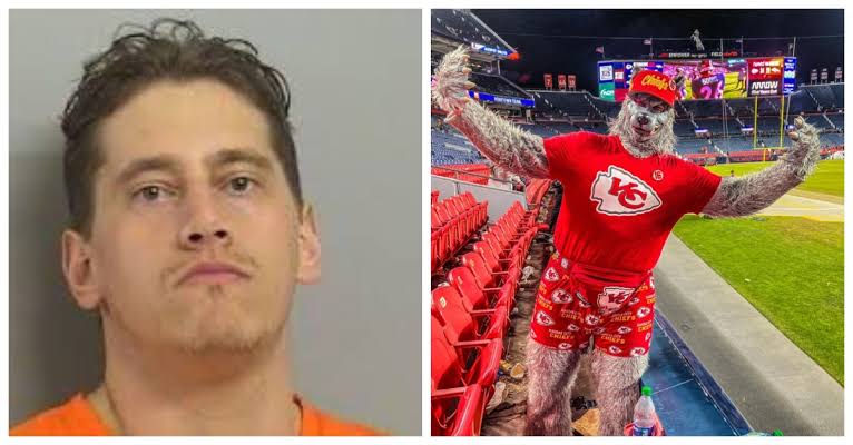 Breaking news: The devoted Kansas City Chiefs supporter known as 'ChiefsAholic' has been handed a prison sentence of over 17 years.  