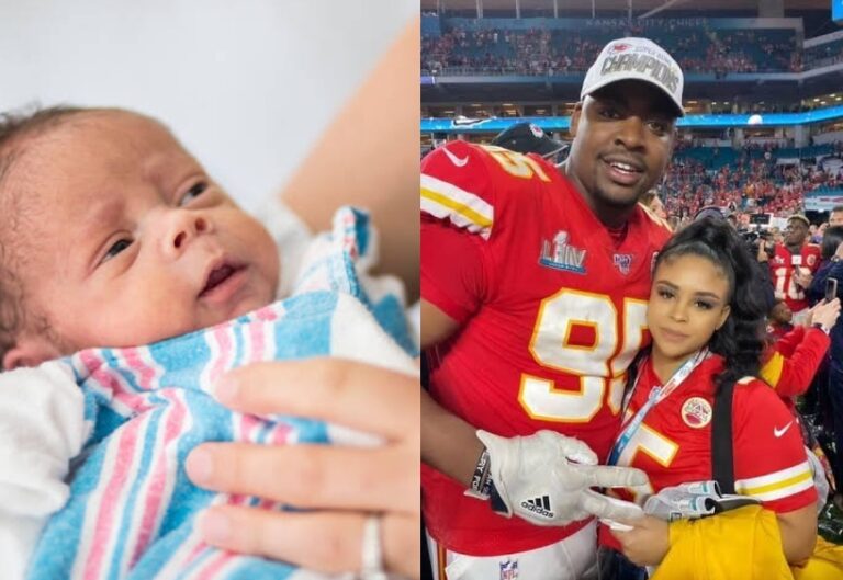 After 12 years of marriage, NFL star Chris Jones is thrilled to finally welcome his first baby with his wife, marking a joyful new chapter in their lives.