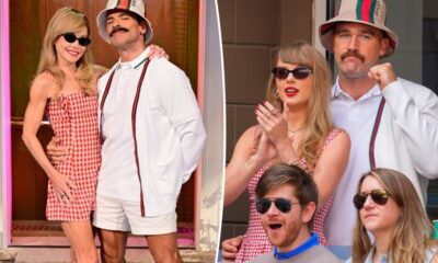 Watch: Kelly Ripa and Mark Consuelos recreate Taylor Swift and Travis Kelce at the US Open for Halloween.