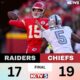 FINAL: For the 10th consecutive year, the Kansas City Chiefs are headed to the playoffs. This time, via a 19-17 win over the Raiders that improved Kansas City to 11-1…